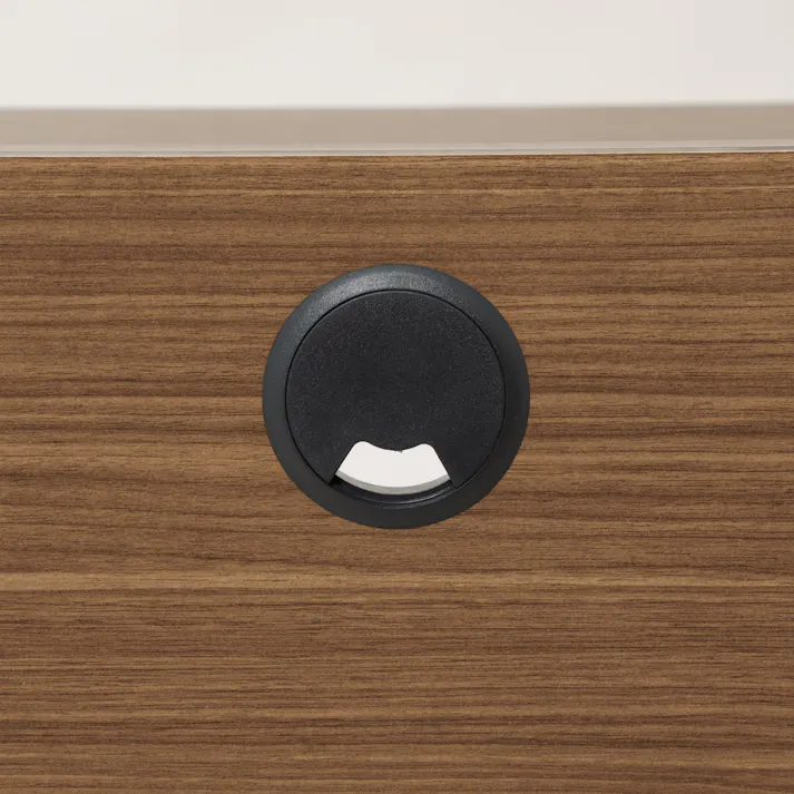 UTILITY WDS-MND1000(BR) ワークデスク ブラウン 100×60×72 机 コードホール付き 木製 WDSMND1000BR【別送品】