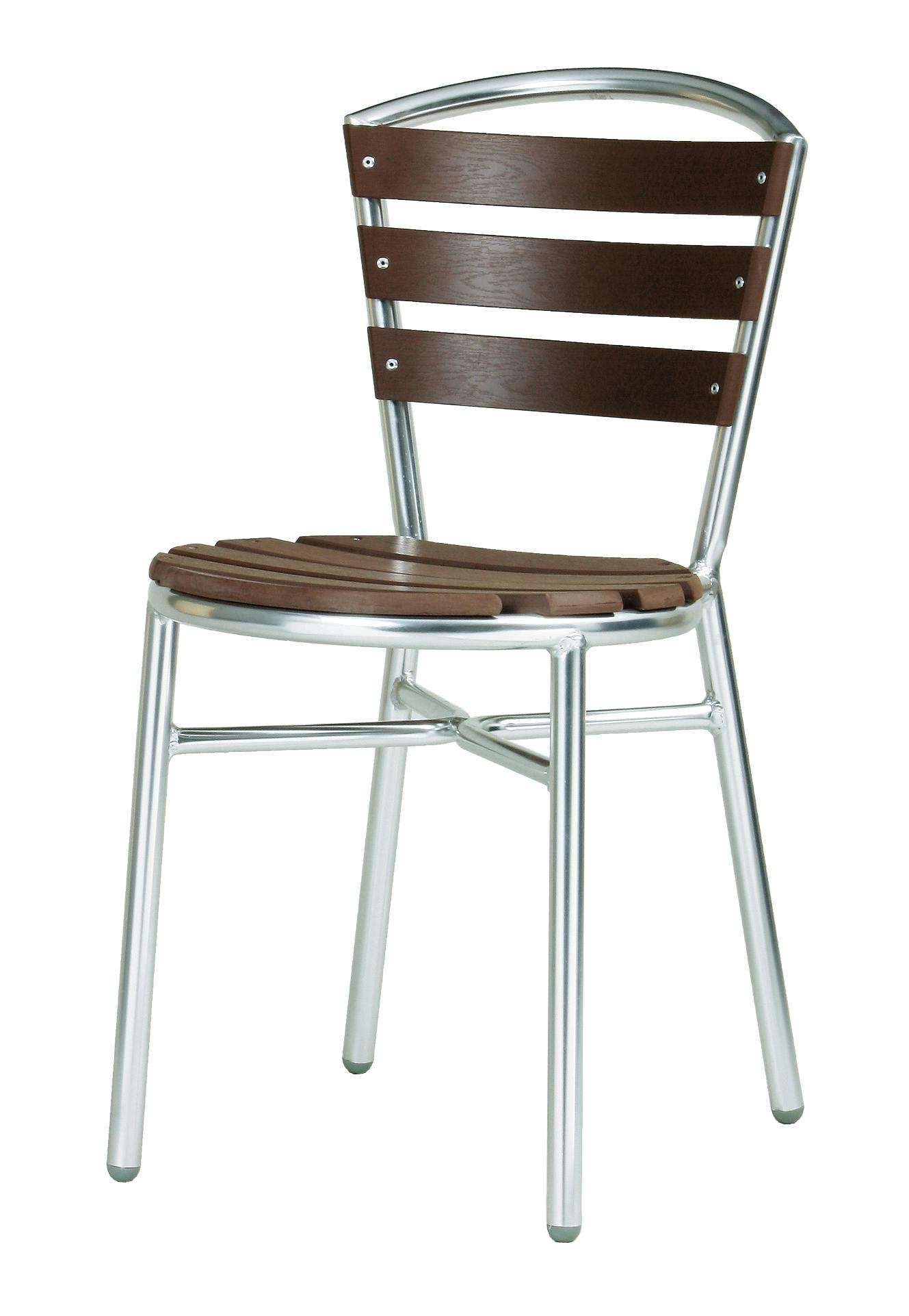 UTILITY アルミチェア ブラウン 屋外対応可能 業務用 テラス席 ALP40C【別送品】