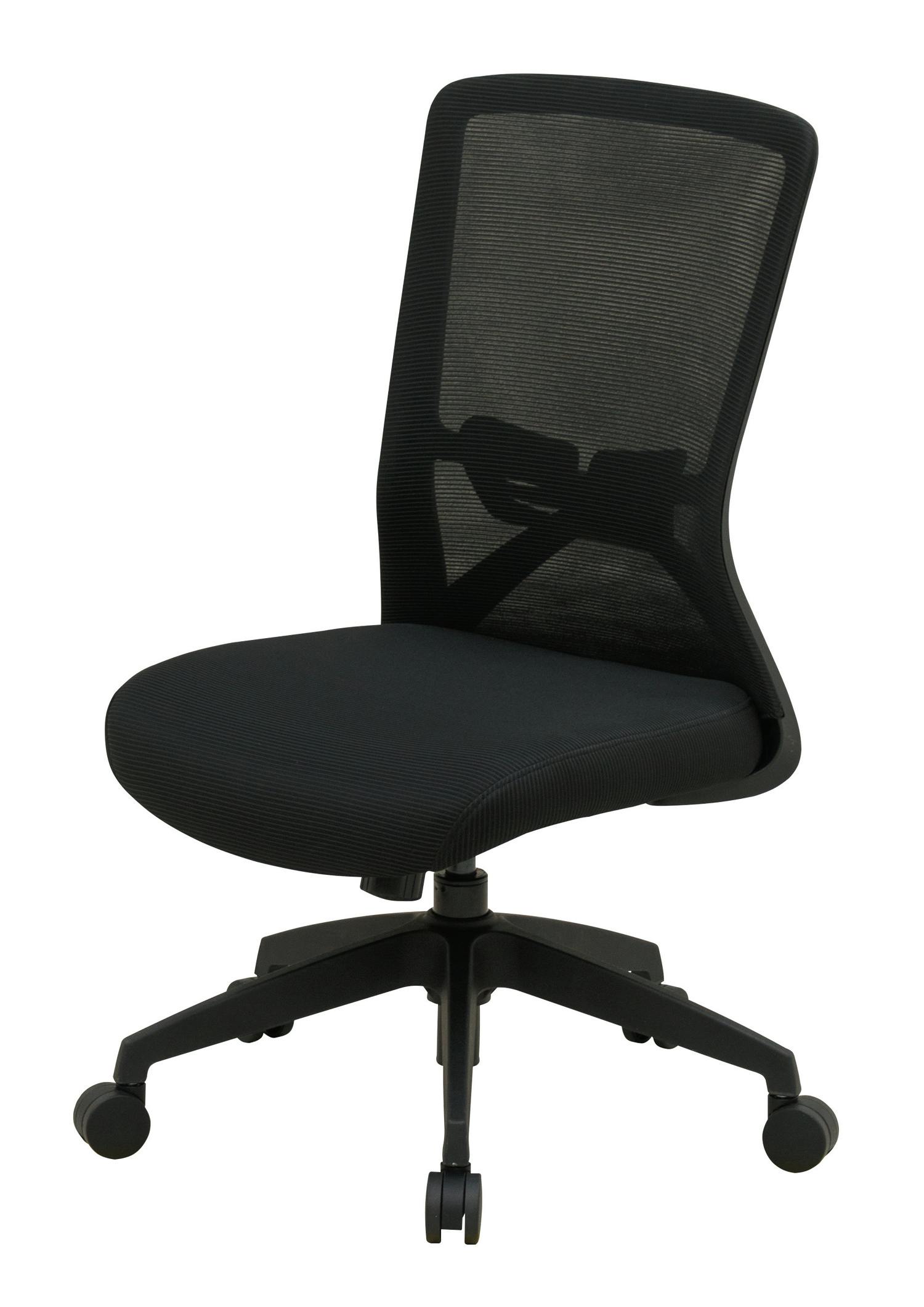 UTILITY オフィスチェア メッシュ張り ブラック 肘無し 事務椅子 執務室 CK04BK【別送品】