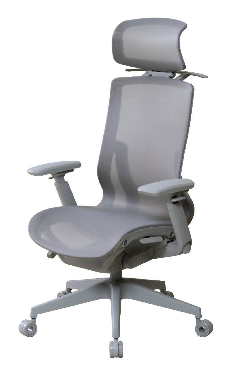UTILITY オフィスチェア メッシュ張り グレー メッシュチェア 肘付き 多機能 CKS1GR【別送品】