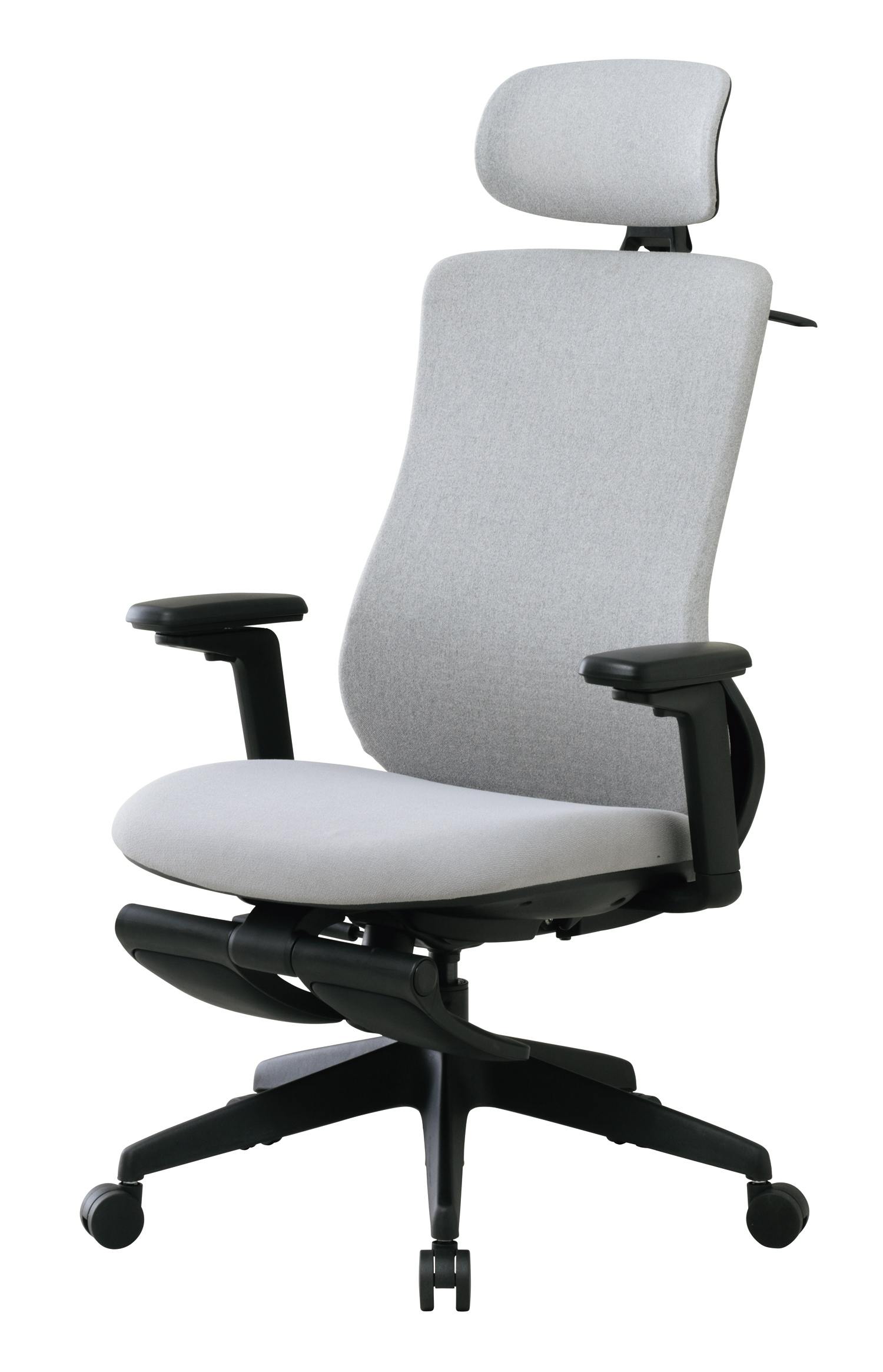 UTILITY オフィスチェア グレー 肘付き ヘッドレスト付き フットレスト付き CKS4GR【別送品】