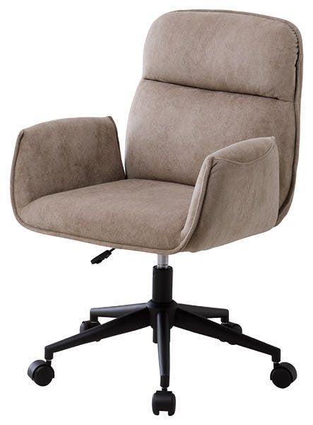 UTILITY カレット ホームチェア ベージュ キャスターチェア 肘付き 昇降式 CRECBE【別送品】