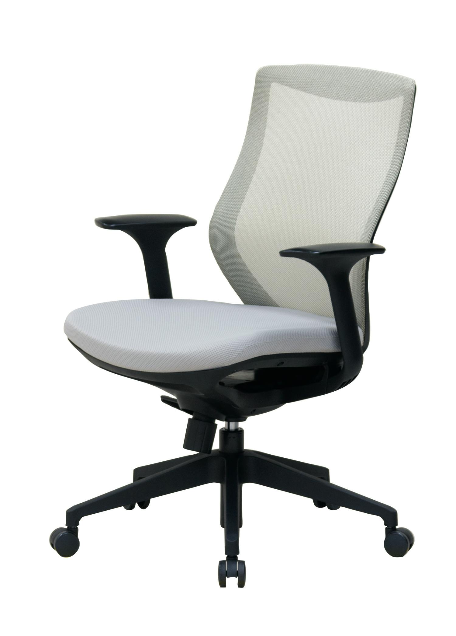UTILITY オフィスチェア メッシュ張り グレー 肘付き 執務室 事務椅子 CS01BGR【別送品】
