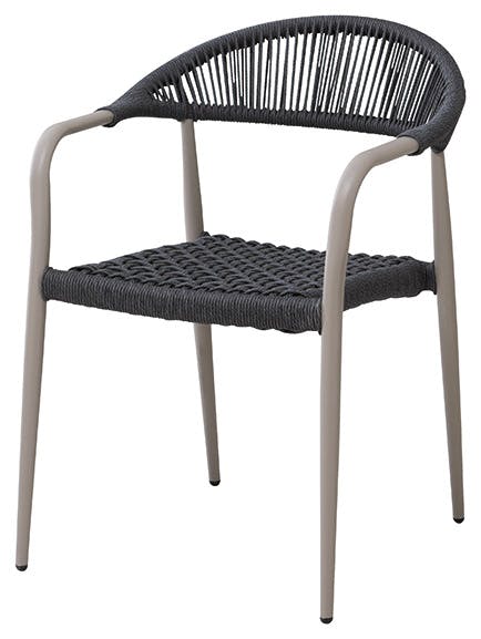 UTILITY フェリー ガーデンチェア ダークグレー 肘付き 屋外使用可能 スタッキング可能 FLAC1DGR【別送品】