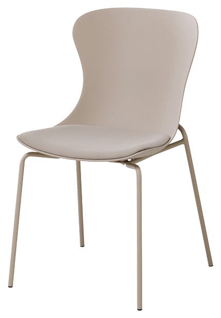 UTILITY シエルナ チェア ベージュ 樹脂チェア クッション付き ミーティングチェア SELCBE【別送品】