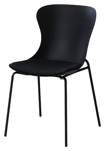 UTILITY シエルナ チェア ブラック 樹脂チェア クッション付き ミーティングチェア SELCBK【別送品】