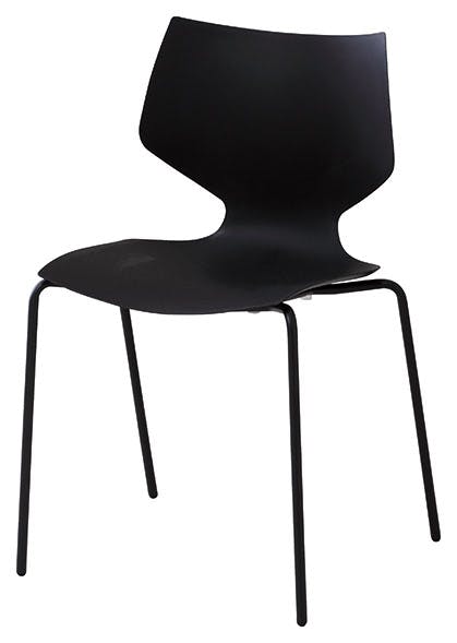 UTILITY ユニ スタッキングチェア ブラック 樹脂チェア ミーティングチェア 肘無し UNICBK【別送品】