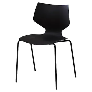 UTILITY ユニ スタッキングチェア ブラック 樹脂チェア ミーティングチェア 肘無し UNICBK【別送品】