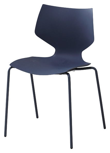 UTILITY ユニ スタッキングチェア ネイビー 樹脂チェア ミーティングチェア 肘無し UNICNV【別送品】