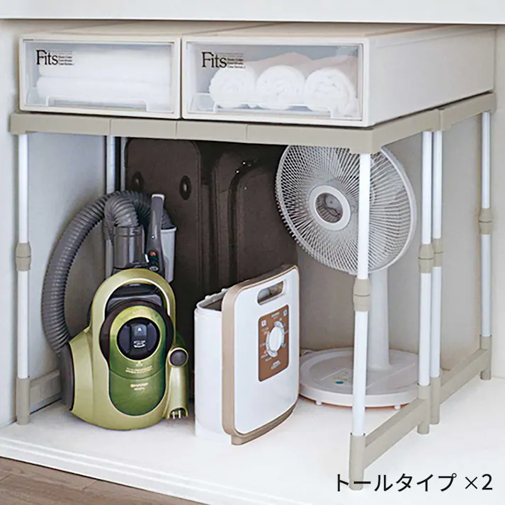 天馬 伸びるん棚 ピタッ!と トールタイプ 2台入 押入れ整理棚 収納ラック すきま収納 4904746075321【別送品】