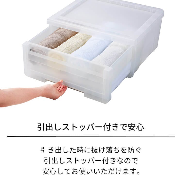 天馬 プロフィックス カバゾコ 45 クリア 透明 積み重ね可能 引き出し