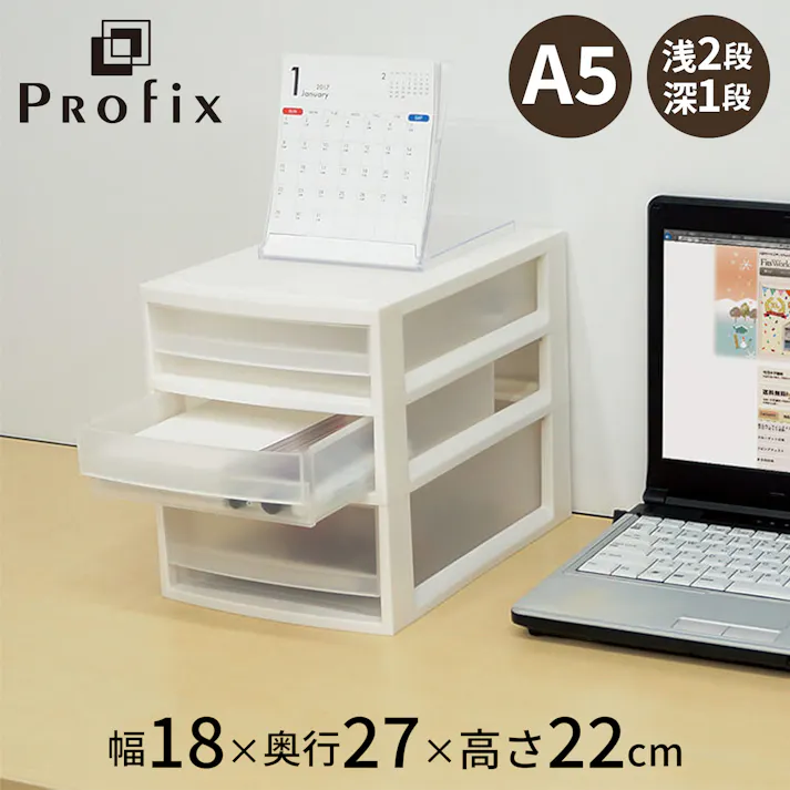 天馬 プロフィックス ルームケースプチ(レターケース) A5浅型2段深1段 収納ラック レターケース A5サイズ 4904746084705【別送品】