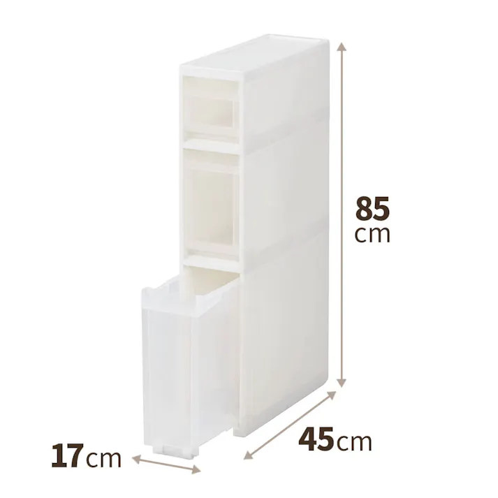 天馬 ファビエ スキピタストッカー スリム3段 S-111S すっきり整頓シリーズ 省スペース 整理整頓 引き出し付き 4904746118448【別送品】