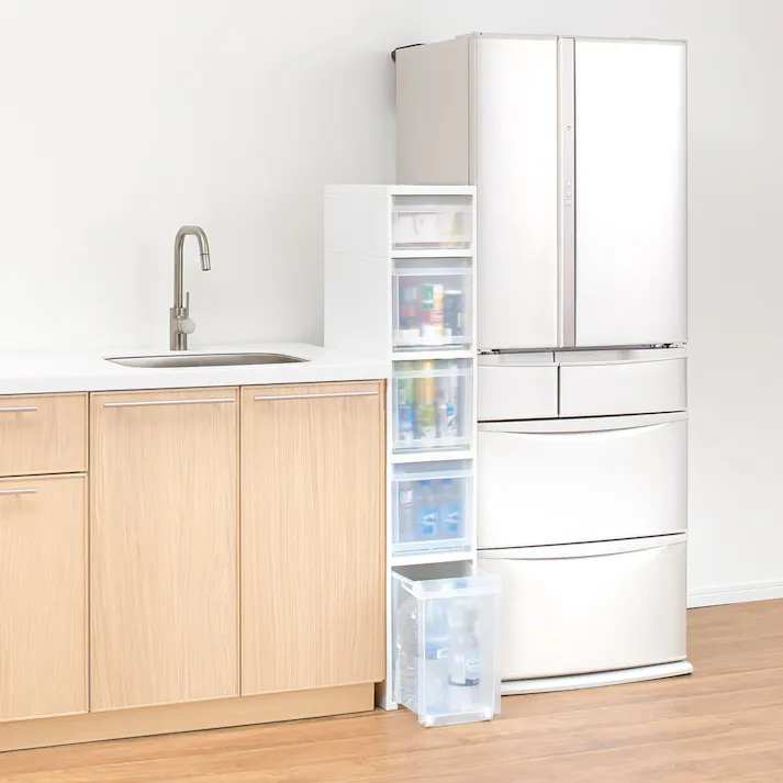 天馬 ファビエ スキピタストッカー ワイド5段 S-131W すっきり整頓シリーズ 省スペース 整理整頓 引き出し付き 4904746118486【別送品】