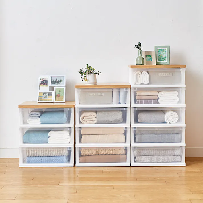 天馬 木製天板組立式 木製天板ストッカー 550 4段 組立式 衣類収納 チェスト リビング収納 4904746128034【別送品】