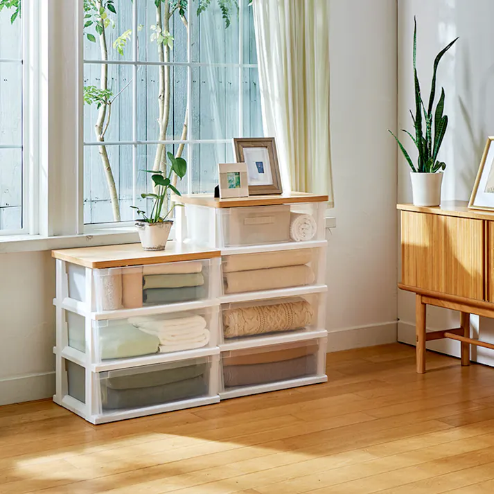 天馬 木製天板組立式 木製天板ストッカー 550 4段 組立式 衣類収納 チェスト リビング収納 4904746128034【別送品】