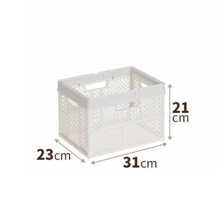 天馬 プロフィックス 折りたたみバスケットハンドル付き S スモーキーホワイト 折りたたみコンテナ 重ね収納ボックス 買い物かご 4904746128348【別送品】