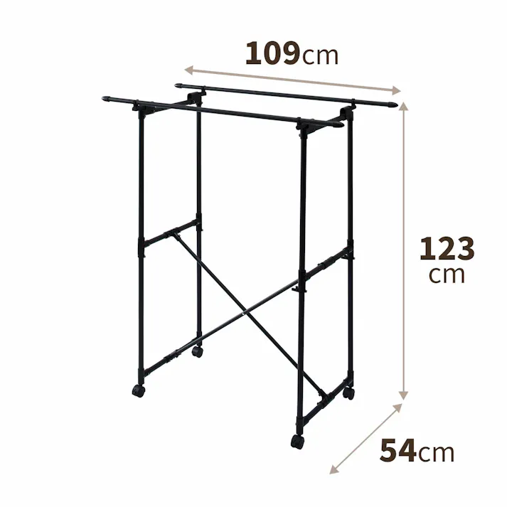 天馬 ポーリッシュ ブラック物干し 折りたたみ多機能物干し PSBK-09 (811001085) 折りたたみ キャスター付き 室内対応 4904746143358【別送品】