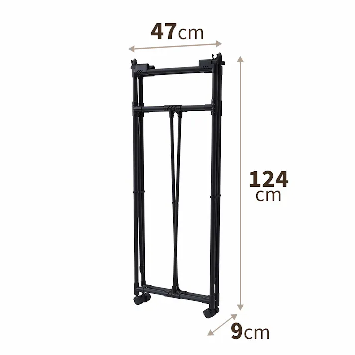 天馬 ポーリッシュ ブラック物干し 折りたたみ多機能物干し PSBK-09 (811001085) 折りたたみ キャスター付き 室内対応 4904746143358【別送品】
