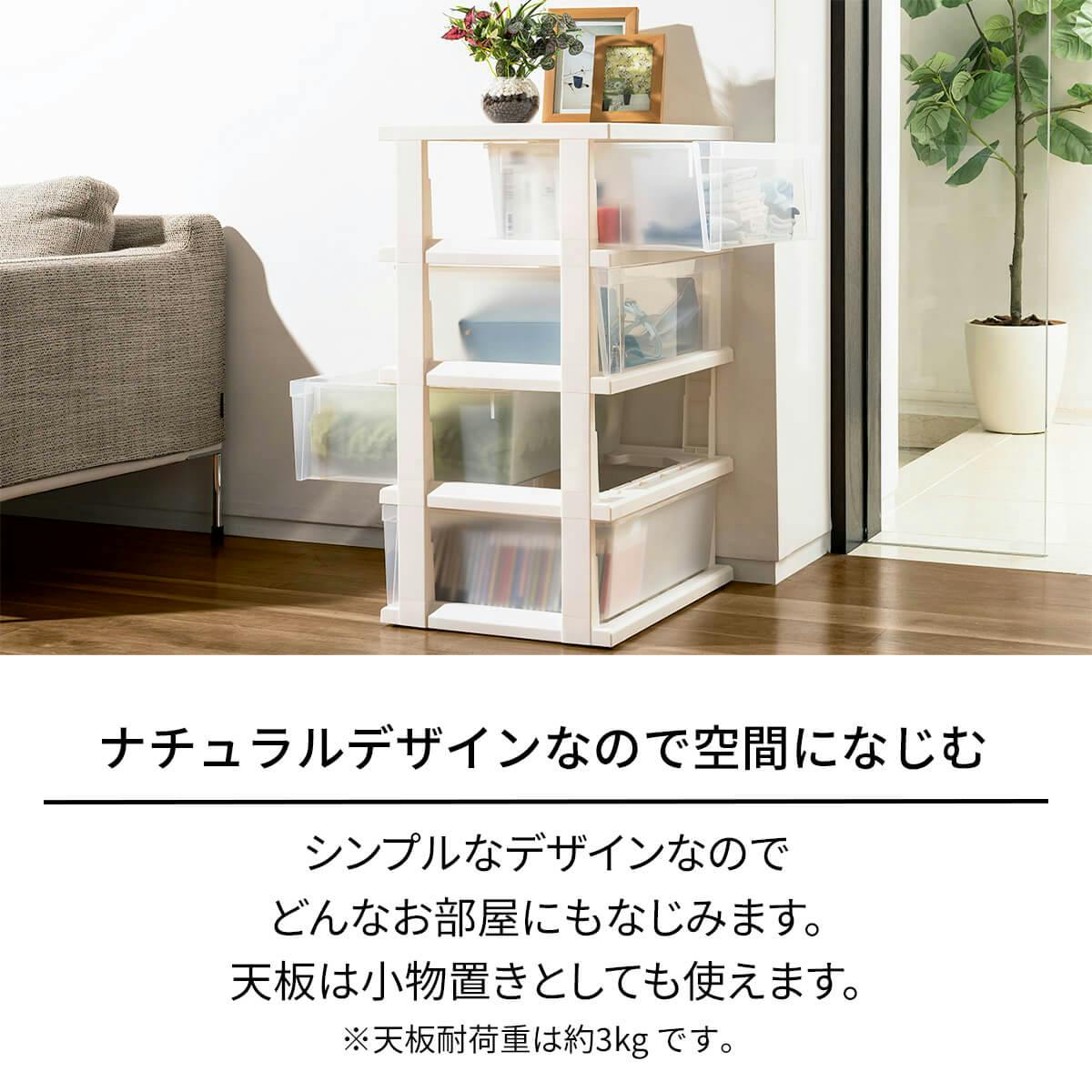 ホワイト 5段チェスト　使用品 天馬 ストッカーワイド 組立式 5段 ホワイト (110014714) 押入れ