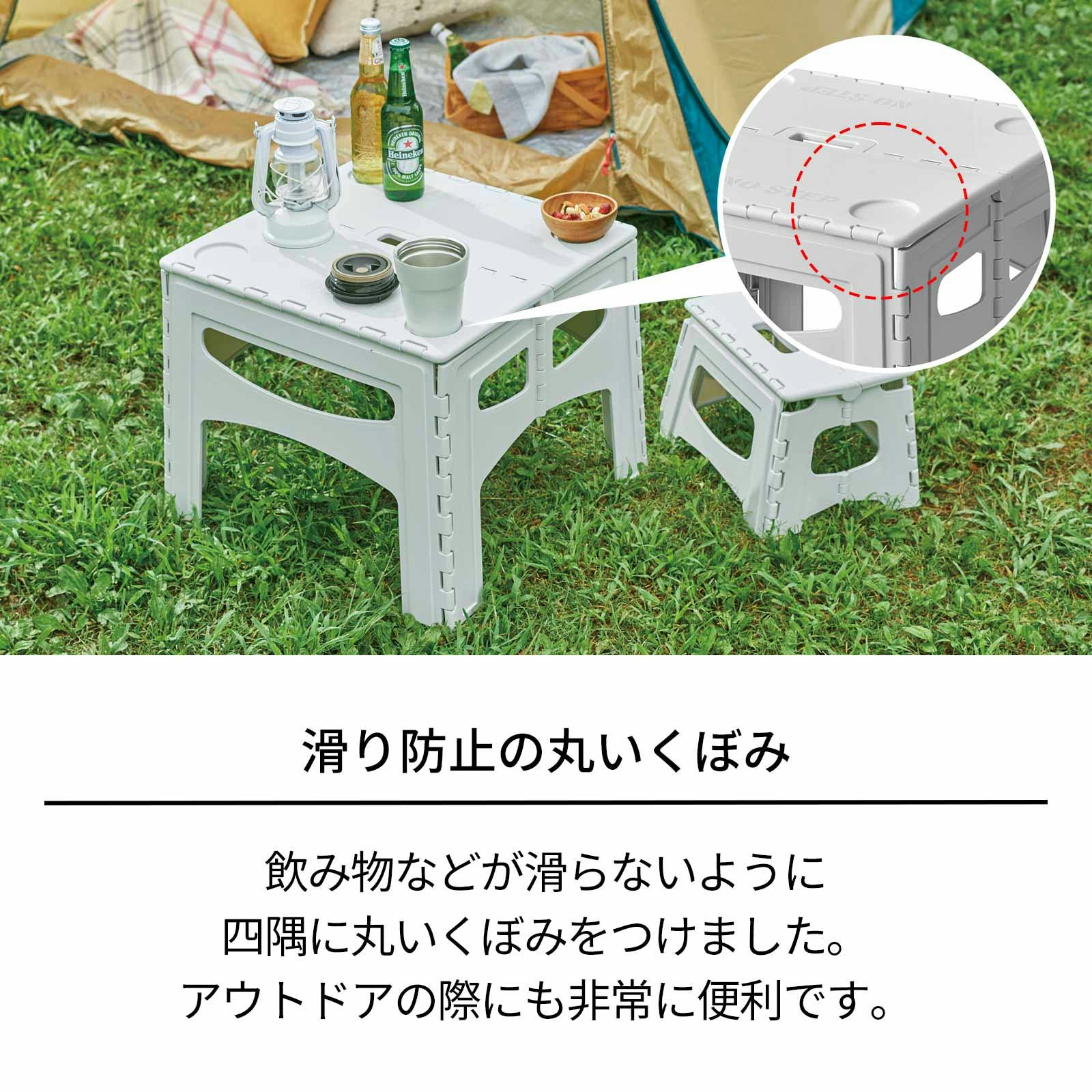 天馬 フォールディングテーブル ベージュ Size(51×48×39) 撥水