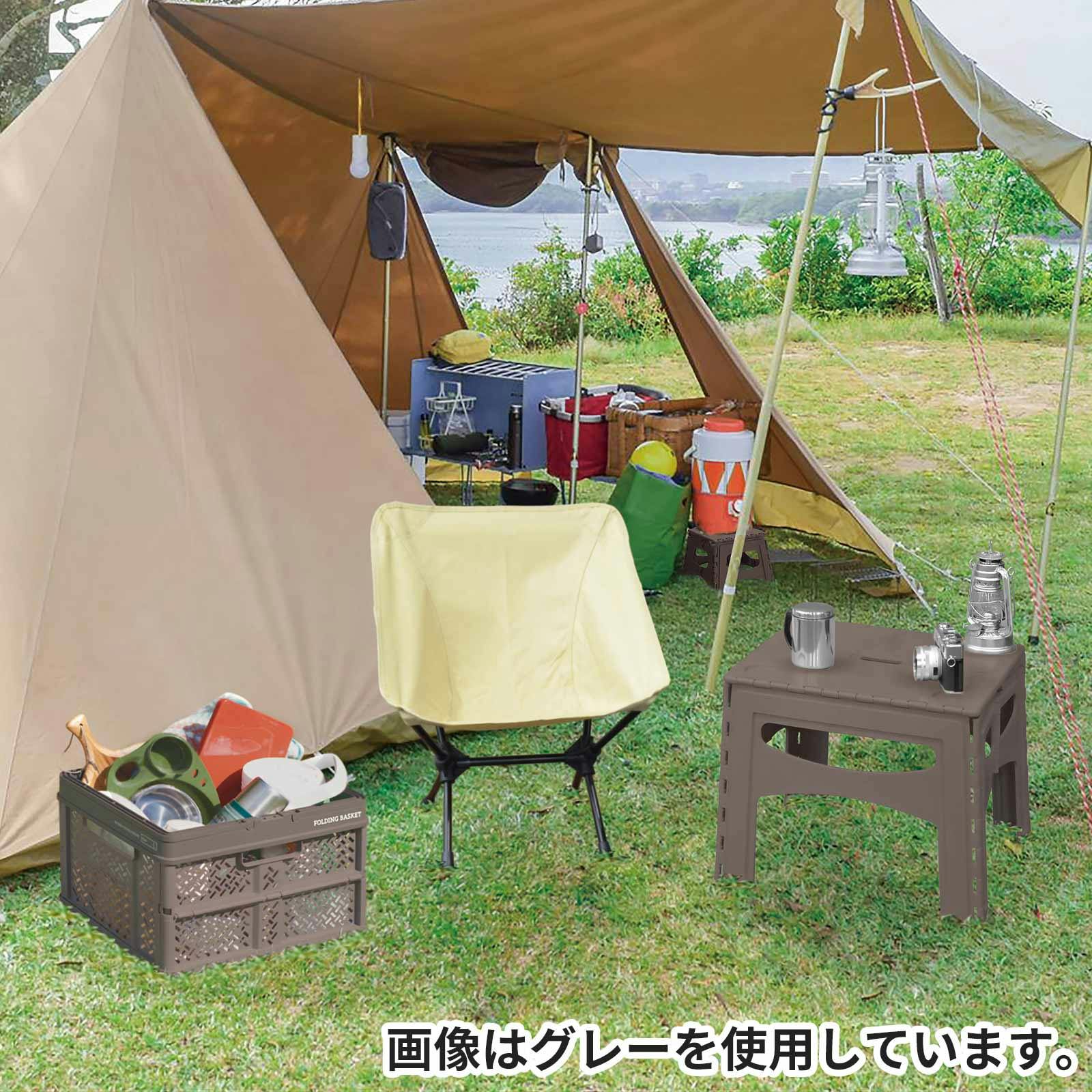 天馬 フォールディングテーブル ベージュ Size(51×48×39) 撥水 軽量