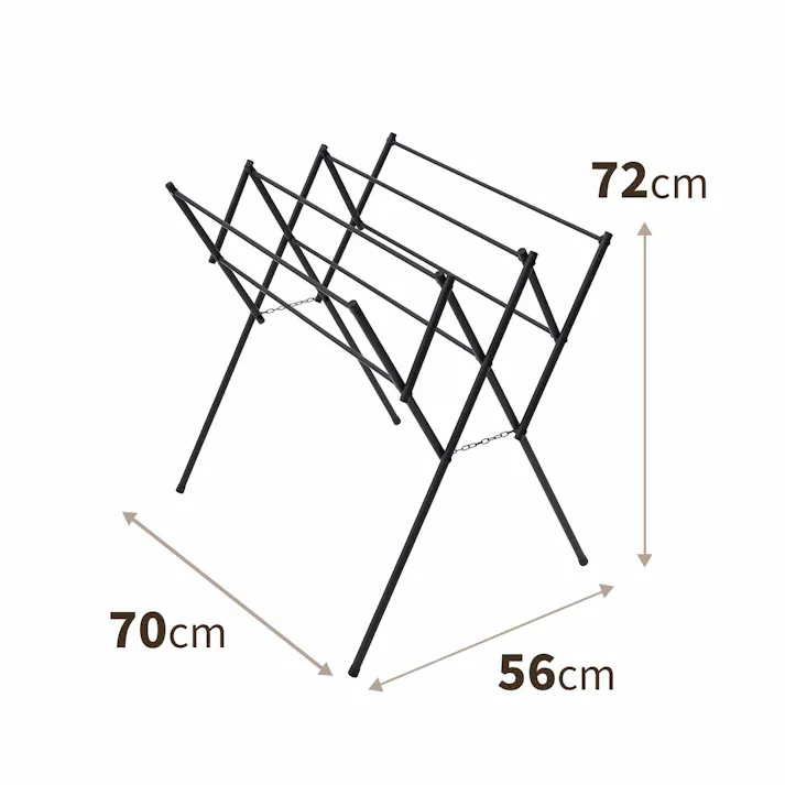 天馬 ポーリッシュ ブラック物干し タオルスタンド PSBK-03 マットブラック Size(70×56×72) 折りたたみ 省スペース 室内対応 4904746143297【別送品】