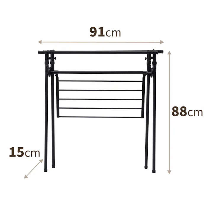 天馬 ポーリッシュ ブラック物干し 伸縮室内物干しX型 PSBK-05 マットブラック Size(91.0-148.0×60×83.0-132.0) 折りたたみ 省スペース 室内対応 4904746143310【別送品】