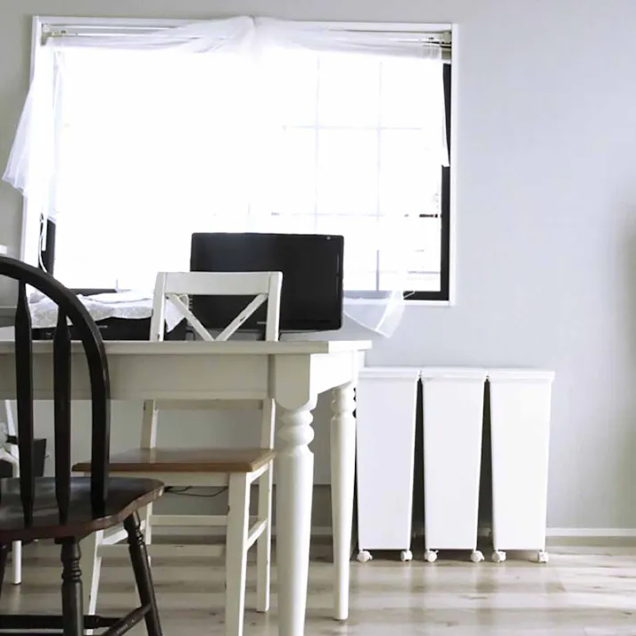 天馬 ホワイトラッシュ スマートペール 45L 本体 ホワイト Size(23×44×60) ペールボックス 分別ゴミ箱 室内用ゴミ箱 ※本体のみ 4904746148285【別送品】