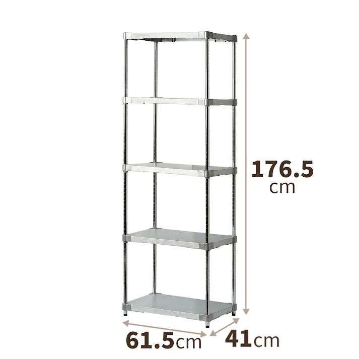 天馬 オープンラック5段 GR40-60180 シルバー Size(61.5×41×176.5) 耐荷重 収納ラック 業務用収納ケース 4904746150790【別送品】