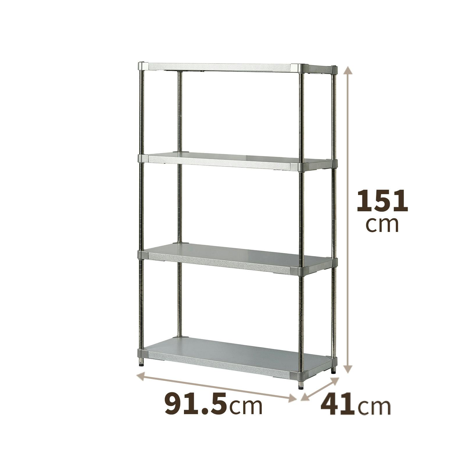 4段のオープンラック オープンラック 4段 木製 アイアン 棚 本棚 幅44cm 奥行35cm 高