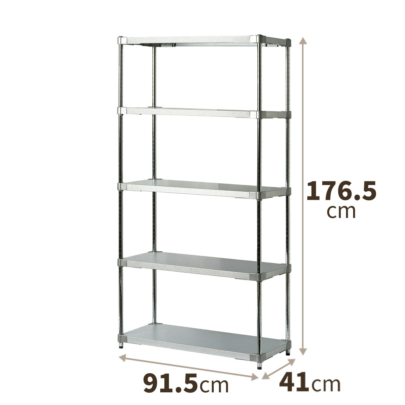 天馬 オープンラック5段 GR40-90180 シルバー Size(91.5×41×176.5) 耐