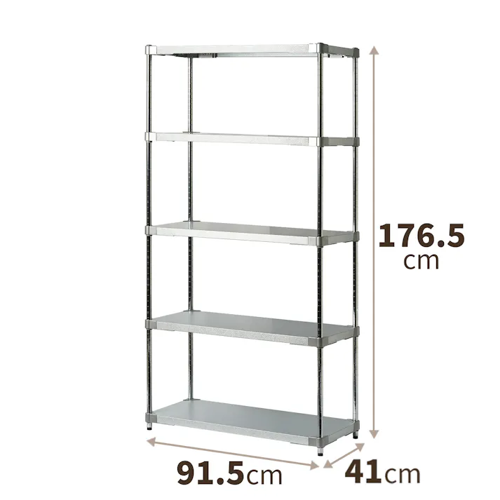 天馬 オープンラック5段 GR40-90180 シルバー Size(91.5×41×176.5) 耐荷重 収納ラック 業務用収納ケース 4904746150905【別送品】