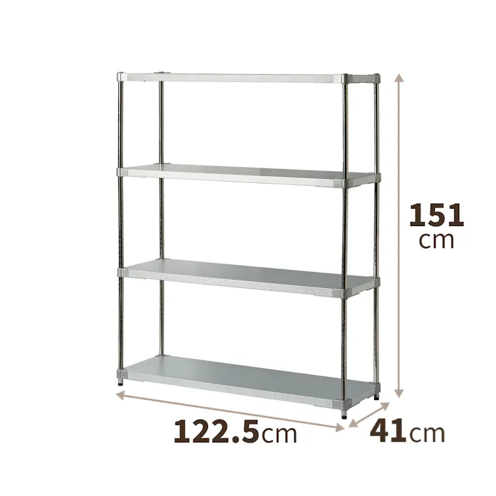 天馬 オープンラック4段 GR40-120150 シルバー Size(122.5×41×151) 耐荷重 収納ラック 業務用収納ケース 4904746150974【別送品】