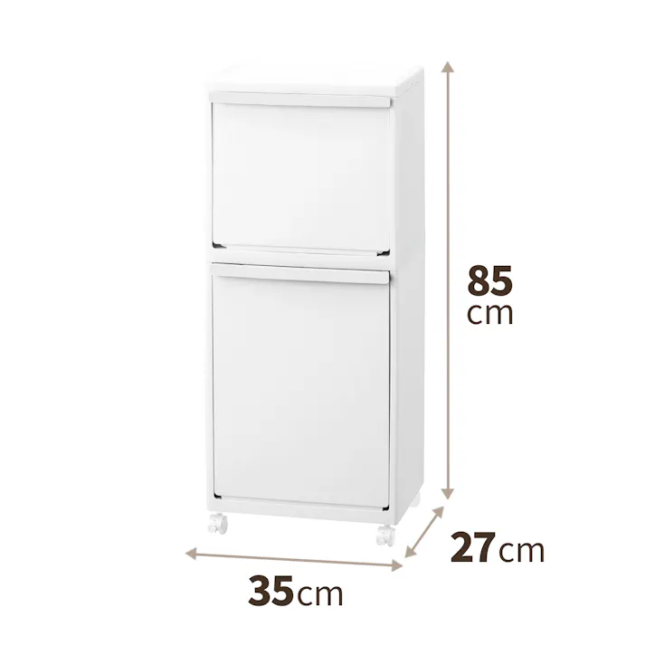 天馬 ホワイトラッシュ 多段分別 WR-3521 ホワイト Size(35×27×85) 分別ゴミ箱 キャスター付きゴミ箱 室内用ゴミ箱 4904746152794【別送品】