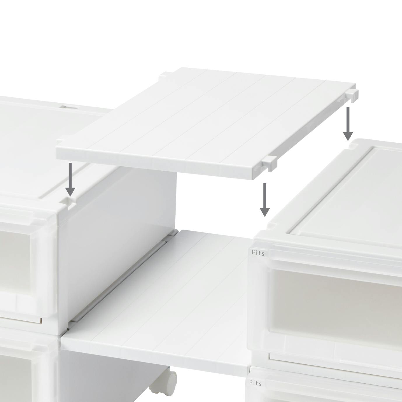 フィッツ ケース アドバンス 連結棚 55-30 ホワイト 拡張 調整 連結棚