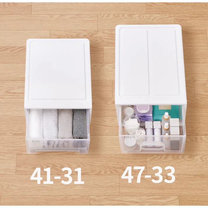 フィッツ ケース 41-31 ホワイトクリア インテリア 引出式 小物収納 重ね収納可 小物収納 別売りキャスター対応 4904746156365【別送品】