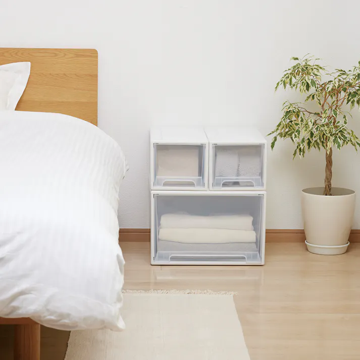 フィッツ ケース 45-45L ホワイトクリア インテリア 引出式 小物収納 重ね収納可 小物収納 別売りキャスター対応 4904746156402【別送品】