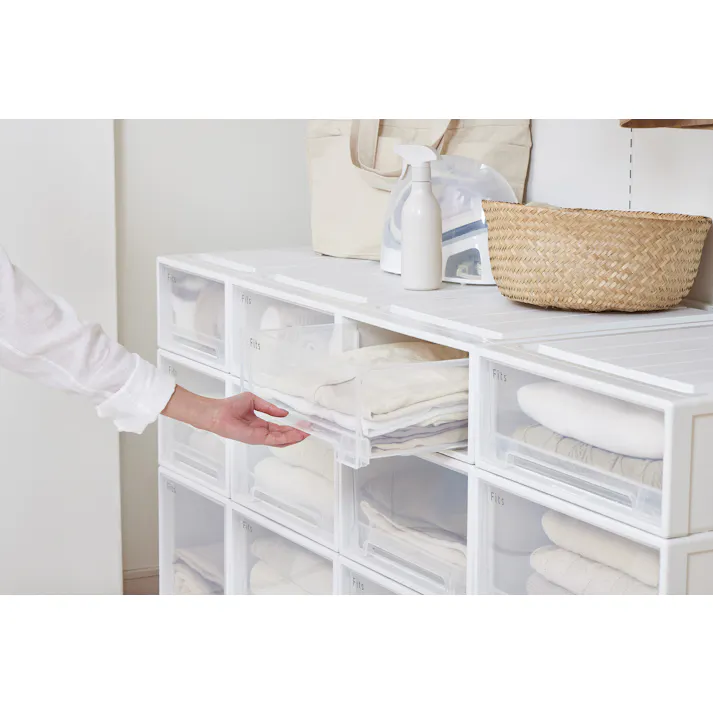 フィッツ ケース 74-44L ホワイトクリア インテリア 引出式 押入れ収納 衣類収納ケース 引き出し収納 別売りキャスター対応 4904746156488【別送品】