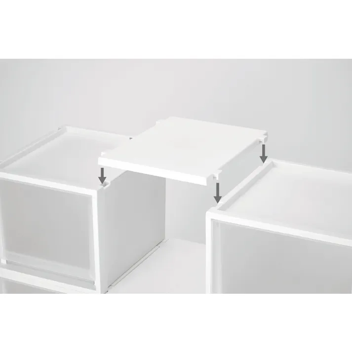 フィッツ ケース マルチ 40-35S ホワイトクリア インテリア 引出式 マルチ収納 積み重ね可能 キッチン収納 別売りキャスター対応 4904746156662【別送品】