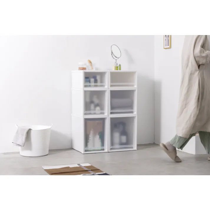 フィッツ ケース マルチ 40-35S ホワイトクリア インテリア 引出式 マルチ収納 積み重ね可能 キッチン収納 別売りキャスター対応 4904746156662【別送品】