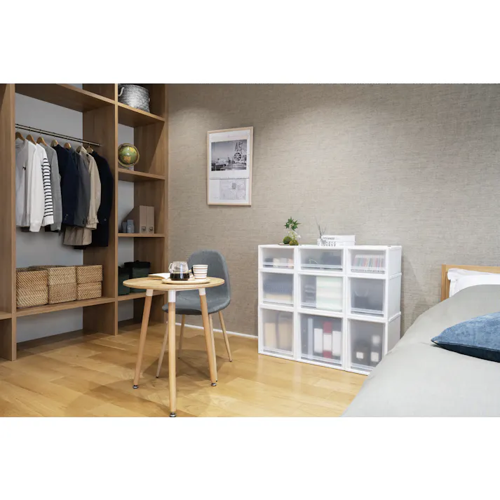 フィッツ ケース マルチ 40-35S ホワイトクリア インテリア 引出式 マルチ収納 積み重ね可能 キッチン収納 別売りキャスター対応 4904746156662【別送品】