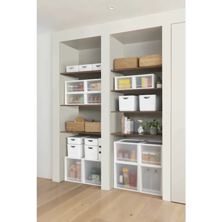 フィッツ ケース マルチ 40-35S ホワイトクリア インテリア 引出式 マルチ収納 積み重ね可能 キッチン収納 別売りキャスター対応 4904746156662【別送品】