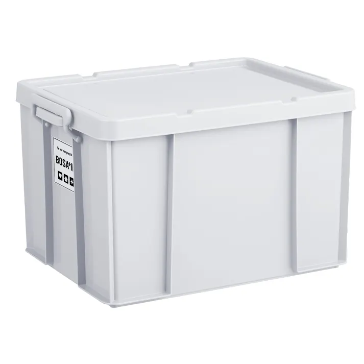 BOSA+IN 積み重ねボックス 53 ライトグレー 4904746157058 インテリア フタ式 スタック 積み重ね 防災グッズ 4904746157058【別送品】
