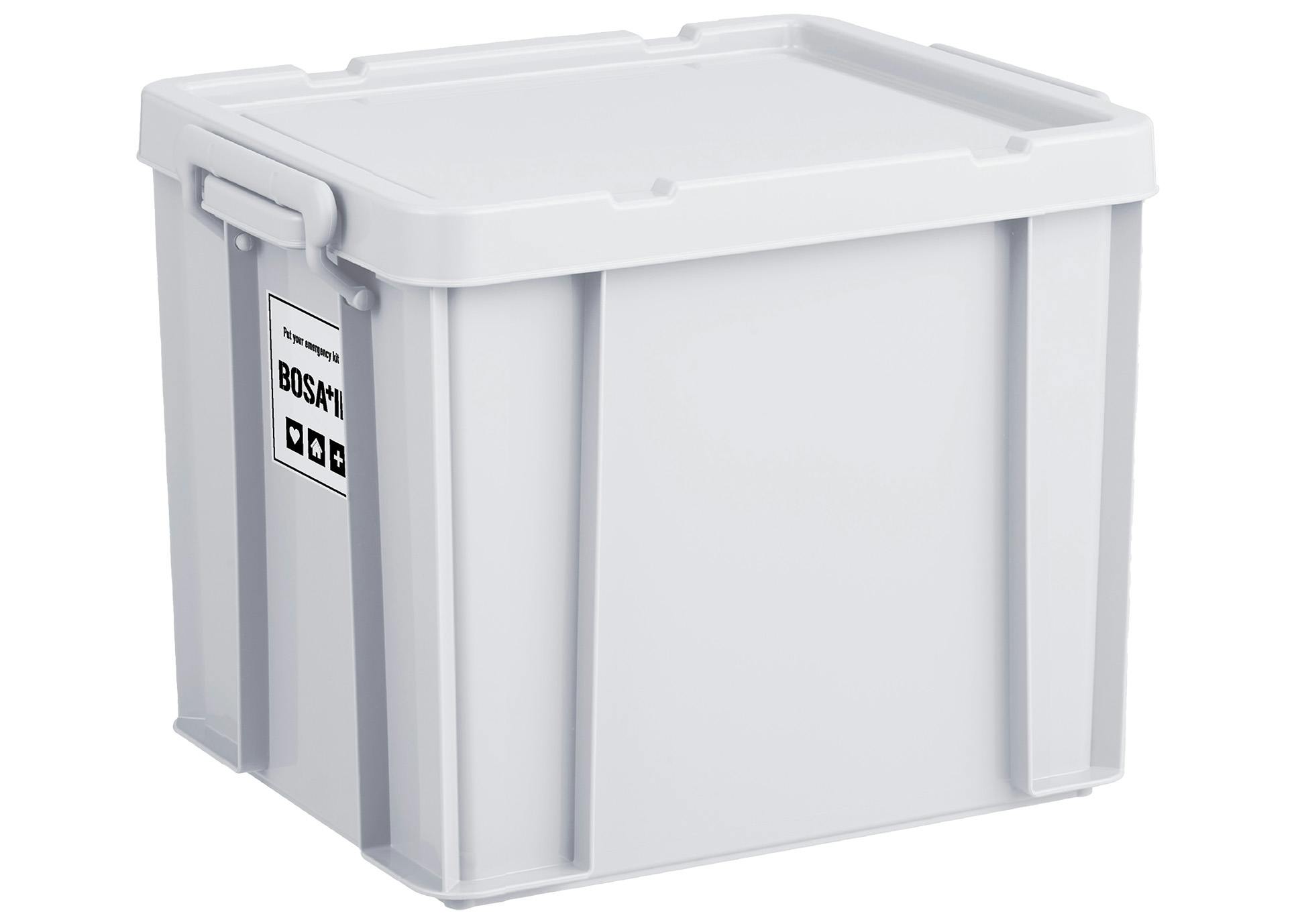 BOSA+IN 積み重ねボックス 44 ライトグレー 4904746157102 インテリア フタ式 スタック 積み重ね 防災グッズ 重ね収納ボックス フタ付きコンテナ 防災用品 4904746157102【別送品】