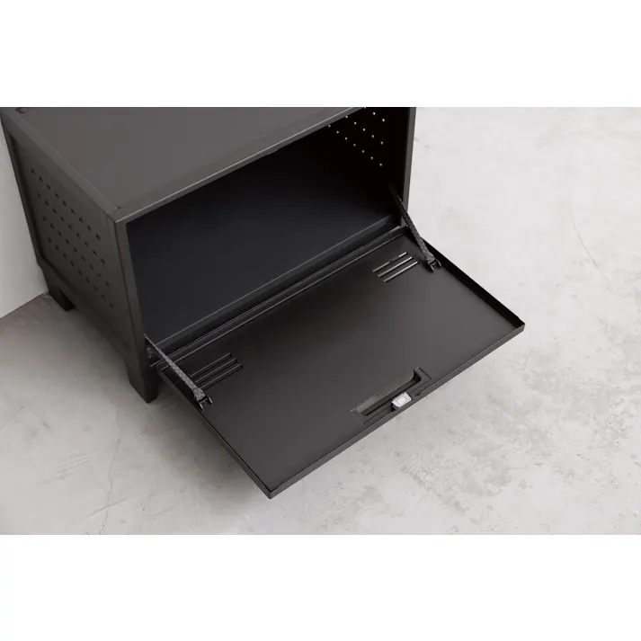 フィッツ ペグ キャビネット ワイド ダークグレー インテリア 扉式 リビング収納 簡単組立 ロッカー風 ヴィンテージ風 扉付き 組み立て簡単 ロッカー 4904746157133【別送品】