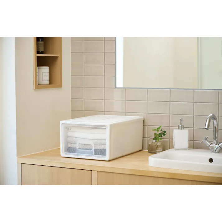 フィッツ ケース 47-33 ホワイトクリア 9個セット インテリア 引出式 小物収納 重ね収納可 多用途 小物収納 4904746159601【別送品】