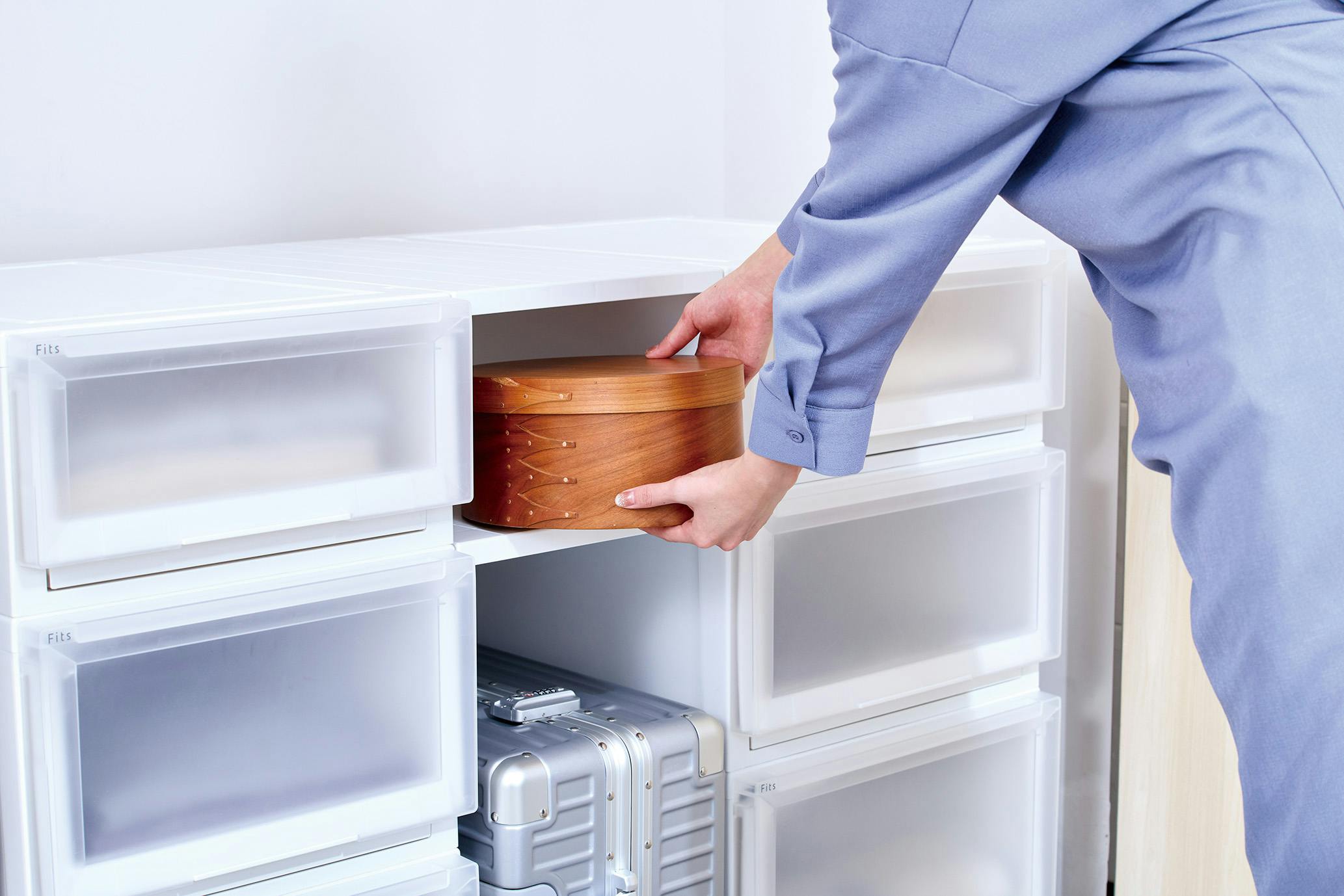 フィッツ ケース アドバンス 55-35S ホワイトクリア 4個セット 拡張