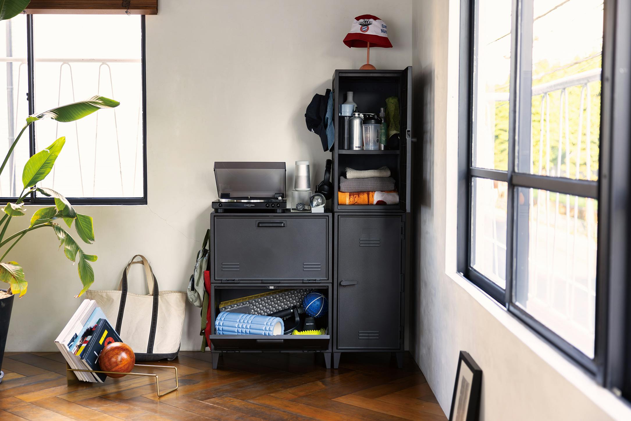 フィッツ ペグキャビネット オレンジ 2個セット インテリア 扉式