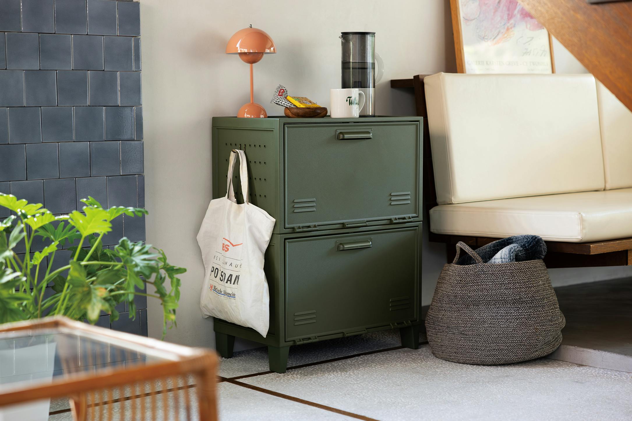 フィッツ ペグキャビネット ワイド ホワイト 2個セット インテリア 扉